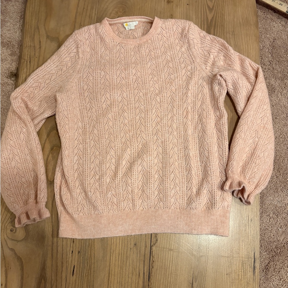 Women's Boden Pink Cable Knit Sweater